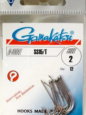 Gamakatsu SS 15/T Größe #12 #10 #8 #6 #4 #2 Salzwasserfest Haken Streamerhaken - Bild 1 von 2