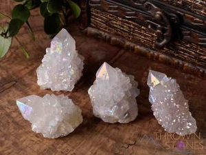 Cristal ÁNGEL BLANCO AURA CUARZO - Loto - Decoración de cuarzo Rainbow Spirit, E2005 - Imagen 1 de 10
