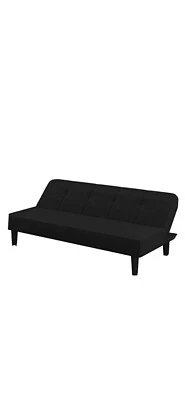 Serta Chelsea 3-Seat Upholstery Fabric Futon - Black - Image 1 of 4