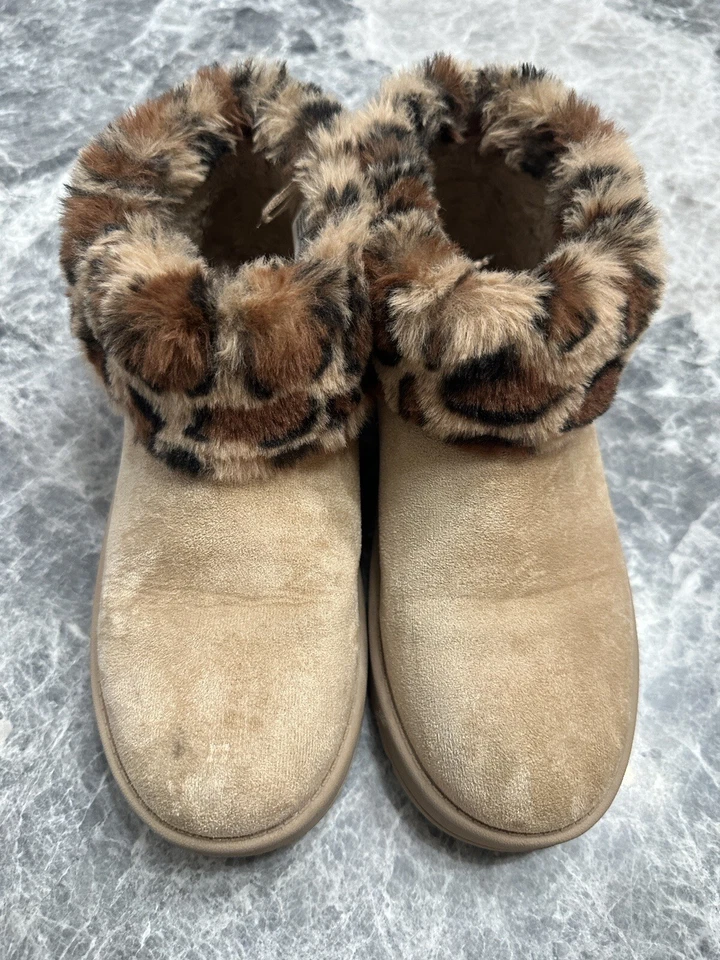 SO Girls Cheetah Booties Tan Boots Size 5 M - Image 1 of 4