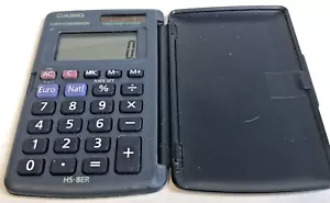 Casio HS-8ER Euro Conversion Pocket 4" Solar Battery Electronic Calculator Exc - Picture 1 of 6