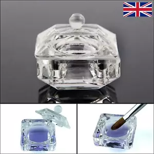 KRISTALLGLAS DAPPEN GESCHIRRTOPF + DECKELBECHER ACRYL FLÜSSIG MONOMER NÄGEL PULVER UK - Bild 1 von 12