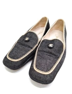Chanel Casual Shoes Women Black DENIM & LEATHER model # 4701857 Size 6/6.5 U S - Picture 1 of 14