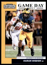 2019 Panini Contenders Draft Picks Game Day Ticket #36 Karan Higdon