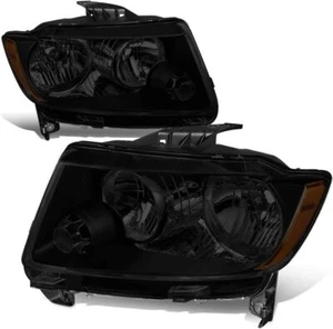 FOR 2011-2013 Jeep Grand Cherokee Onyx Black Housing Headlights Headlamps - Picture 1 of 7