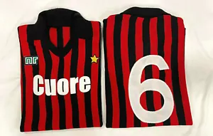 maglia MILAN 1983/84 BARESI N°6 olio cuore acrilico calcio vintage PEZZO UNICO - Foto 1 di 10