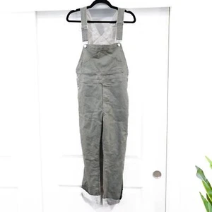 Milkfed Medium Distressed Green Gray Neutral Overalls Full Length - Picture 1 of 7