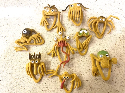 Set Of 9 Different Vintage 1998 Goosebumps Pocket Monster Figures Rubber Toys Cover