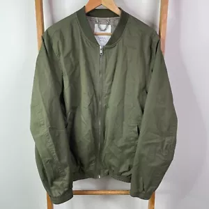 Saba Outerwear Bomber Jacket Mens Large Green Full Zip Long Sleeve Lined Casual - Picture 1 of 11