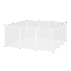 PawHut Pet Playpen DIY Small Animal Cage Open Enclosure Portable Plastic Fence 1 - Picture 1 of 7