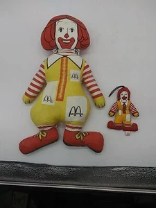 Lot Of 2 Vintage 1980's Ronald McDonald 12” Plush Stuffed Doll & 1985 4" Plush - Picture 1 of 24