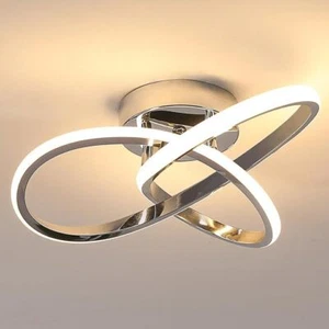 Plafoniera Moderna LeED Lampada da Soffitto 30W 3000K Argento Soggiorno Cucina - Foto 1 di 13