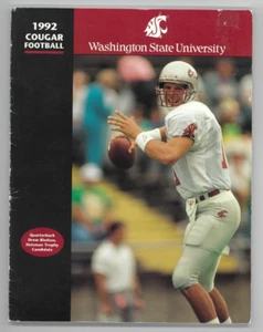 1992 NCAA RARE Football Program WSU Washington State Cougars DREW BLEDSOE - Picture 1 of 5