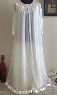 Lingerie Gossard 60’s camadas de chiffon longa maxi camisola roupão peignoir - Imagem 1 de 4