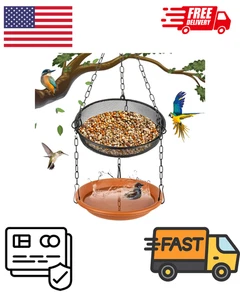 Hanging Bird Feeder Tray – Metal Mesh Platform for Wild Bird Feeding Outdoor - Picture 1 of 12
