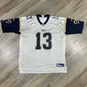 Camiseta deportiva para hombre Reebok St. Louis Rams Kurt Warner #13 NFL 2XL en el campo vintage *usar - Imagen 1 de 24