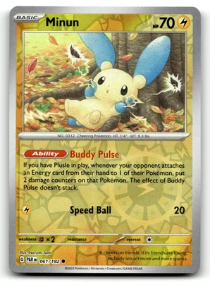 Minun 061/182 Reverse Holo Common SV04: Paradox Rift NM - Image 1 of 2