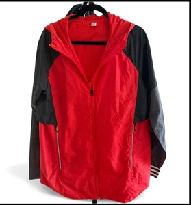 Adidas full-zip windbreaker jacket in red and black colors.11/17CV3268A6A001 - Picture 1 of 5