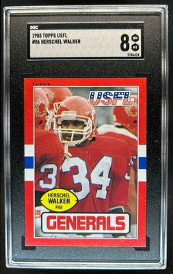 1985 Topps USFL Herschel Walker #86 SGC 8 - Image 1 of 2
