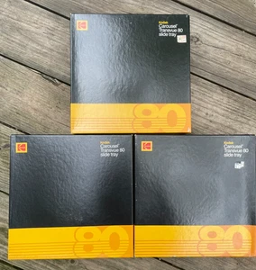 Vintage Kodak Carousel Transvue 80 Slide Tray With Original Box, Lot of 3 - Picture 1 of 7