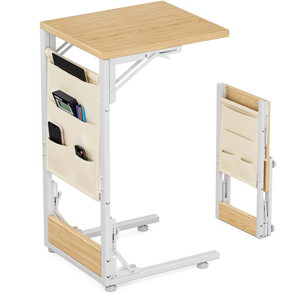Table dappoint pliable en forme de C avec sac de rangement - Table basse avec... - Photo 1/1