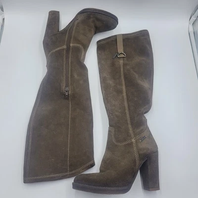 Diesel Botas Altas de Gamuza Tacón Alto para Mujer Talla 36 EE. UU. 5.5-6 Marrón De Colección Y2K Años 90 Foto 1 de 4