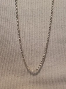 Large Silver 925 Rope Styled Twisted Chain Necklace - Picture 1 of 5