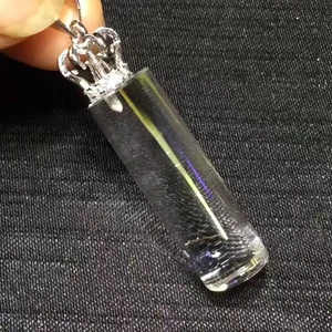 Collana ciondolo cristallo quarzo oro rutilato Brasile naturale 5,85 g Reiki Heal - Foto 1 di 7