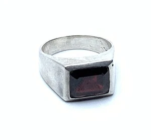 Designer MR.T Pink 925 Sterling Silver Garnet Stone Vintage Ring ~ Size 8 - Picture 1 of 9