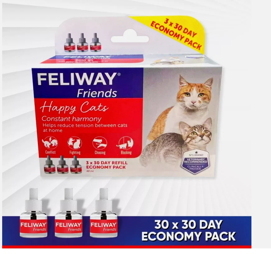 Feliway Friends 30 Day Refill X 3 Value Pack | 48ml Feliway Friends Refill 3 Pac