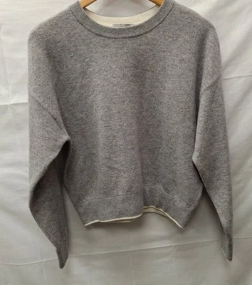 Moletom Vince Feminino Cinza Tamanho XS Classe Cropped - Imagem 1 de 4