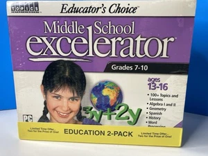 Vintage Educator's Choice Middle High School Math and Excelerator PC CD ROM NOS - Picture 1 of 19