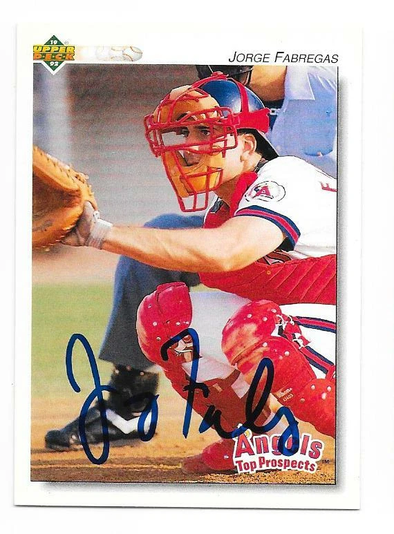 JORGE FABREGAS 1992 UPPER DECK AUTOGRAPHED SIGNED # 329 CALIFORNIA ANGELS - Image 1 of 1