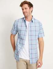 RIVERS - Mens Tops -  Linen Cotton Check Short Sleeve Shirt