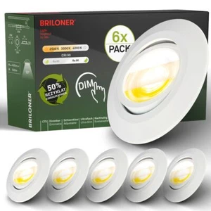6er Set LED Einbaustrahler LED Einbauleuchten Spots Schwenkbar Dimmbar Ra90 Weiß - Bild 1 von 10