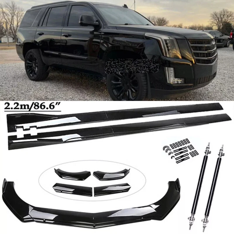Front Bumper Lip Spoiler Splitter/ Side Skirts /Strut Rods For Cadillac Escalade - Image 1 of 4