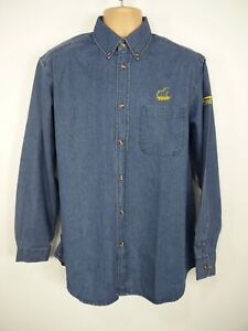 NEW MENS NEW HOLLAND AGRICULTURE TRACTOR SIZE LARGE BLUE LONG SLEEVE DENIM SHIRT