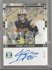 Jimmy Graham VIBE ON-CARD AUTOMÁTICO 32/49 New Orleans Saint 2024 Panini impecable - Imagen 1 de 2