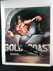 GOLD COAST Original Leather Bar Poster Chicago Etienne Art USA 1st Leather Bar - Picture 1 of 5