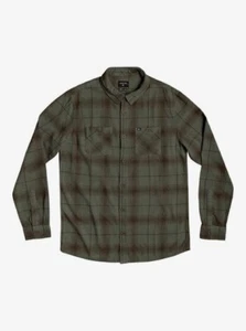 BRAND NEW Quiksilver Boys Shadow Swells Flannel Shirt Green Size Youth XL 16 - Picture 1 of 7