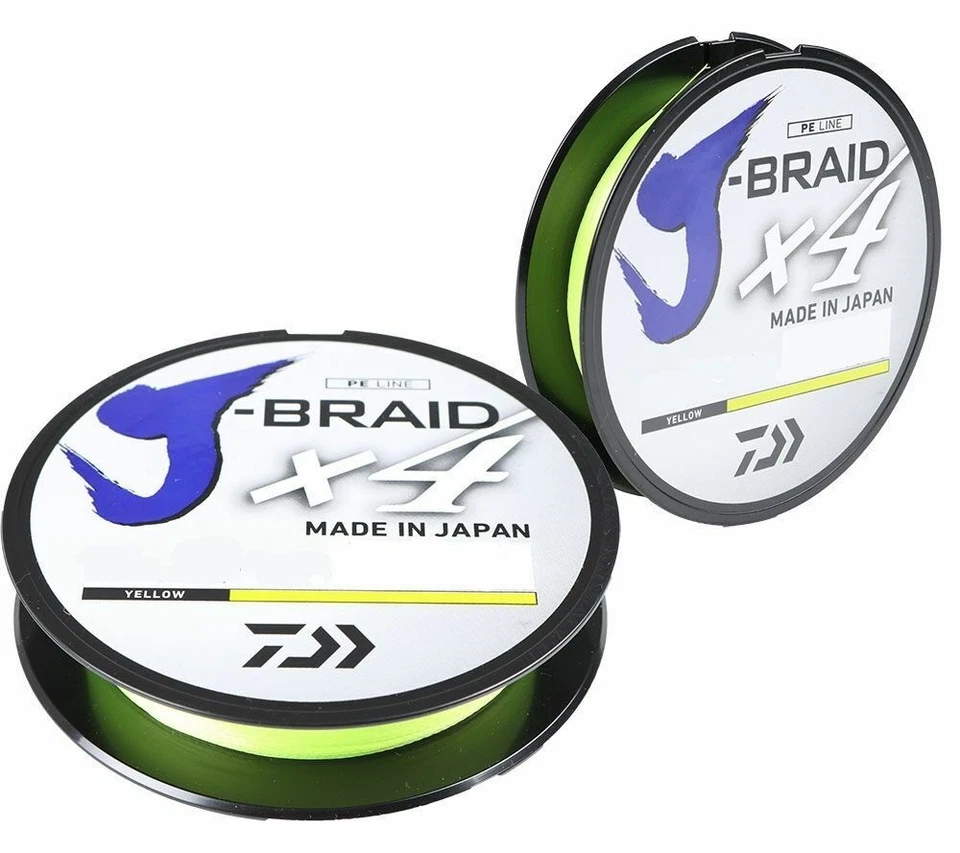 Daiwa J-Braid X4 Braided Fishing Line 65lb-150 Yd HI-VIS YELLOW JB4U65-150FY - Image 1 of 1