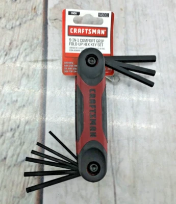 Craftsman 9-in-1 Fold-Up Comfort Grip SAE Inch Hex Key Set PN 9-46001 46001 - Image 1 of 4