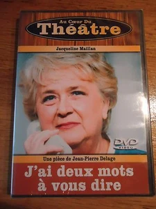 /NEUF DVD *J'ai DEUX MOTS A VOUS DIRE *  JACQUELINE MAILLAN DELAGE THEATRE - Picture 1 of 2