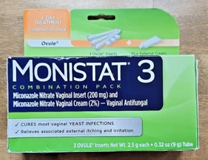 Monistat 3 Combination pack - 3 Applicators & Tube - Exp. Date 04/27 - Imagen 1 de 4