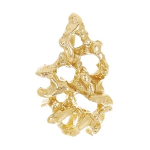 Ciondolo pepita oro giallo 10 kt forma libera massiccio 21,5x12,9 mm 3,4 grammi - Foto 1 di 5