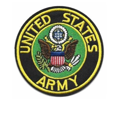 US ARMY IRON ON PATCH 3" Embroidered Applique United States Military Round USA - Image 1 of 2