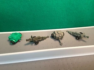 Lido Plastic Army Cannon, Ammo Trailer 4 Piece Set With Rubber Tires 1950s - Picture 1 of 4