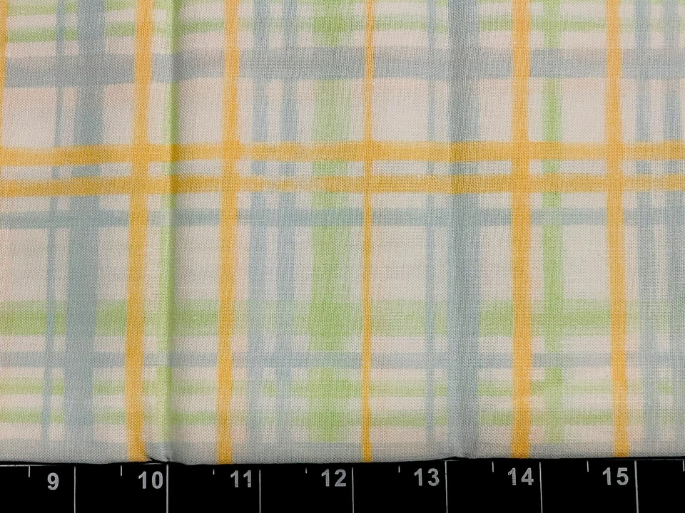 Tina Scrap 9"x21" Garden Plaid Spring Easter Pastel Stripes Lines Cotton Fabric - Image 1 of 1