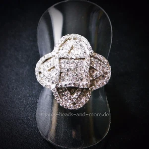 Saphir Cluster Designer Ring 925 Silber rhodiniert 52 (16,5 mm Ø) - Bild 1 von 4