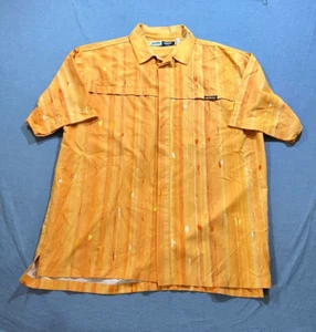 Mecca Shirt Adult Large Orange Short Sleeve Button Up Casual Mens. - Picture 1 of 10